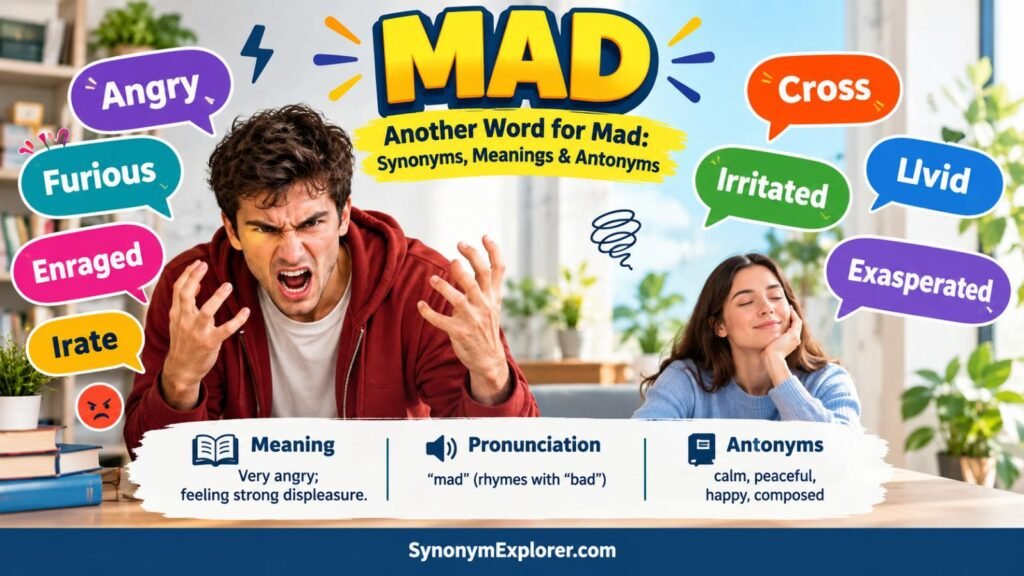 Another Word for Mad: Synonyms, Meanings & Antonyms